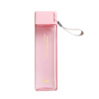 New design fashion multiple colour 401-500ml plastic square water bottle