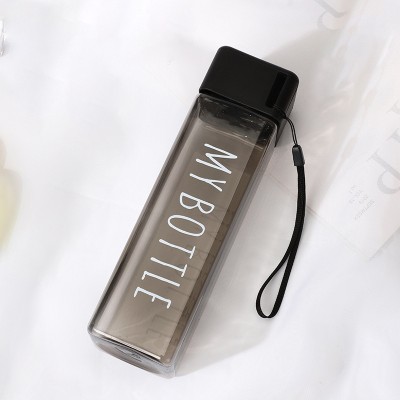 Customized Portable Eco Square Water Bottle Cups Sport Fruit Juice Plastic Clear Eco Friendly Water Bottle