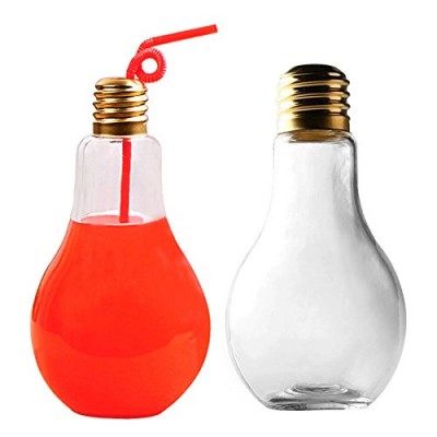 Clear Design Mini Bottle, PET Material Mini Milk Bottle, Light Bulb Bottle With Lid