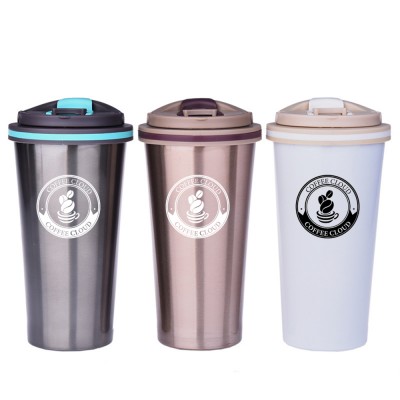 Portable 500ML Double Wall Custom Logo Stainless Steel Travel Coffee Mug, Coffee Mug