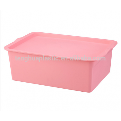 Plastic colorful 17 L PP toy shoe storage box with lid 105