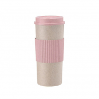 Factory Hot Sale Wheat Straw Portable Biodegradable Custom Coffee Mug With Lid Bottle