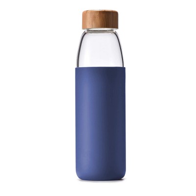 BPA Free 500ml Bamboo Lid Borosilicate Glass Water Bottle with Silicone Sleeve